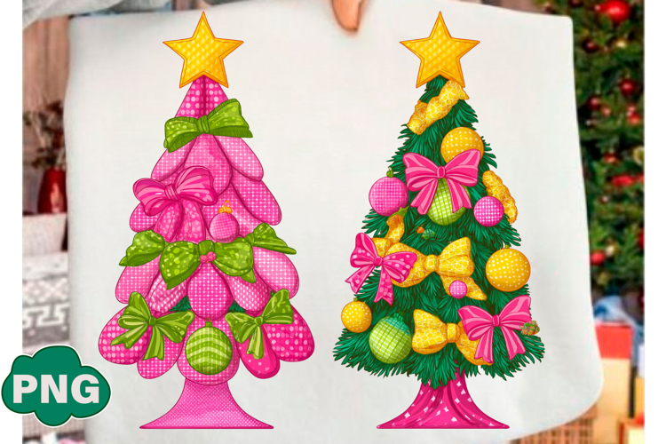 Colorful Coquette Pink Christmas Tree Png