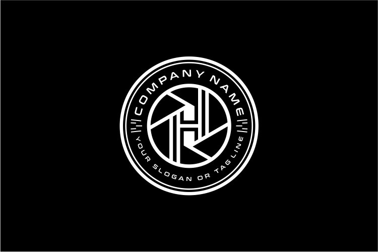 letter h lens photography Logo design vector template example image 1