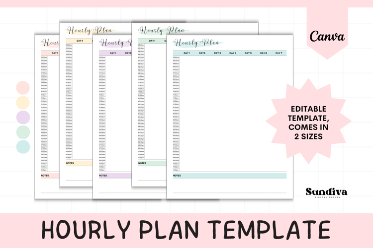 Hourly Plan Editable Template 4