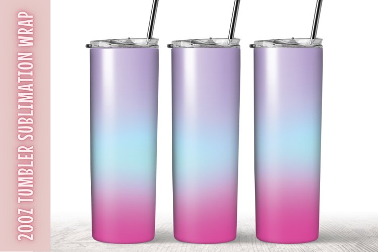 Pastel Ombre 20oz Skinny Coffee Tumbler Wrap example image 1