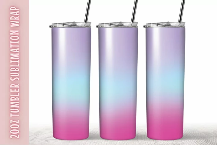 Pastel Ombre 20oz Skinny Coffee Tumbler Wrap