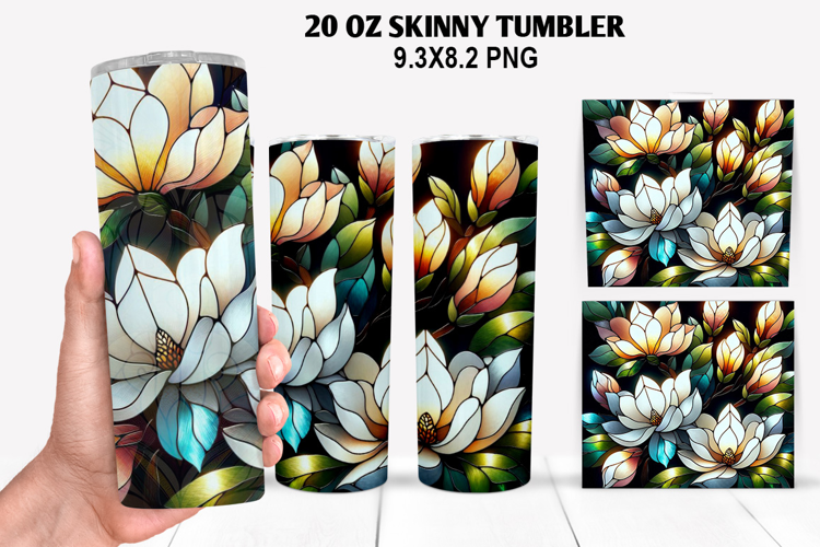 Flower Skinny Tumbler 20oz Wrap Design, Spring Tumbler Wrap