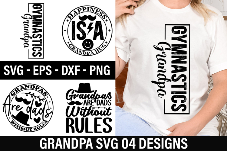 Grandpa SVG Design - Happiness is a grandpa hug