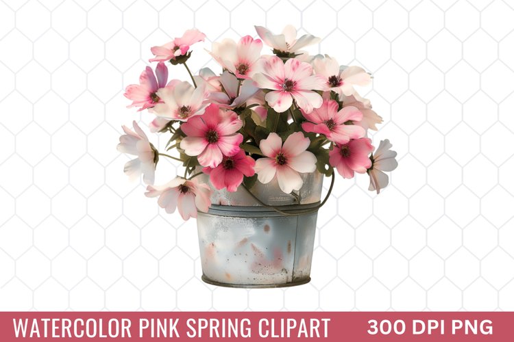 Watercolor Pink Spring Clipart