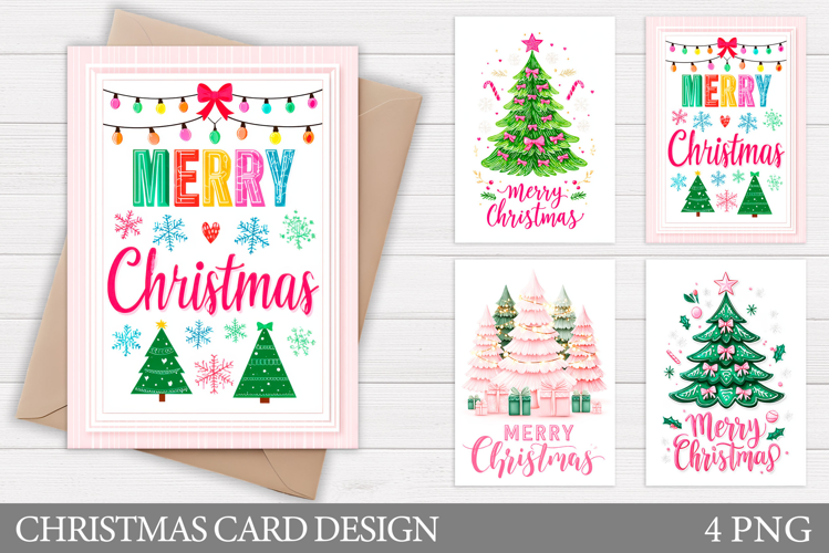 Christmas Card Printable. Christmas Tree Card Design