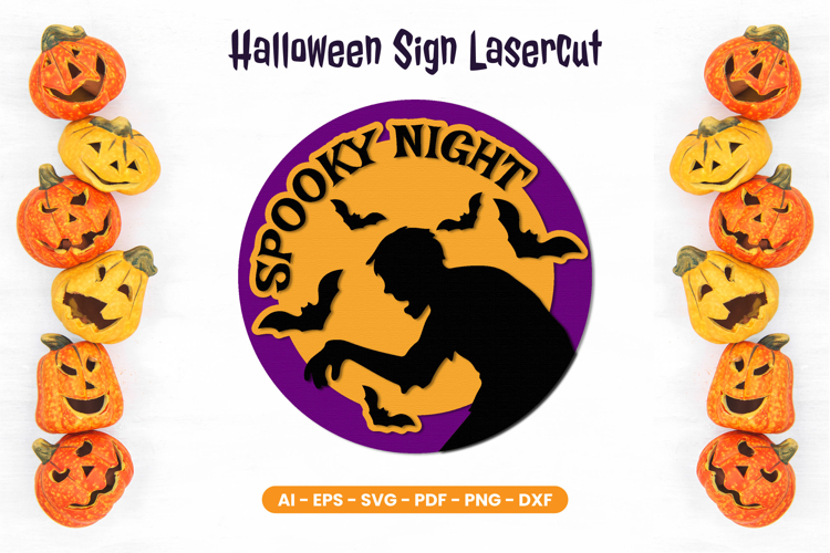 Layered Halloween Sign Lasercut