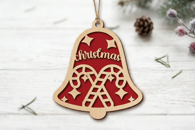 Christmas Ornament SVG - Laser Cut Layered Bauble Star