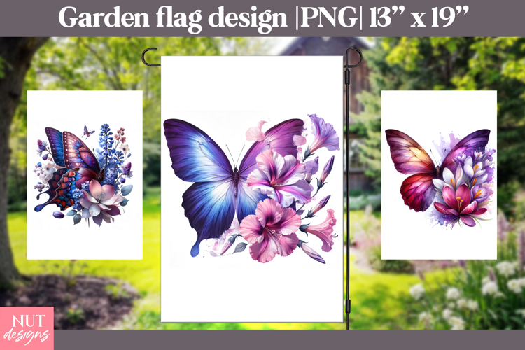 Butterfly Floral Garden Flag Mothers day garden flag