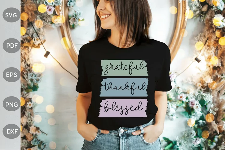 Grateful Thankful Blessed SVG Design