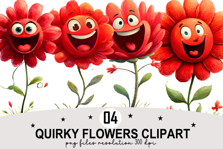 Red Flower Clipart Image 5