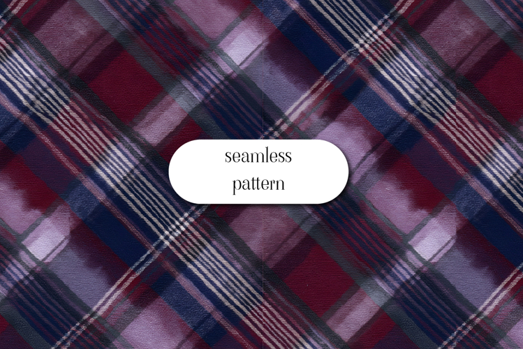 Watercolor Christmas Plaid Seamless Pattern Digital Paper