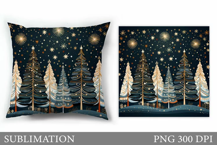 Christmas Tree Pillow Design. Christmas Tree Sublimation