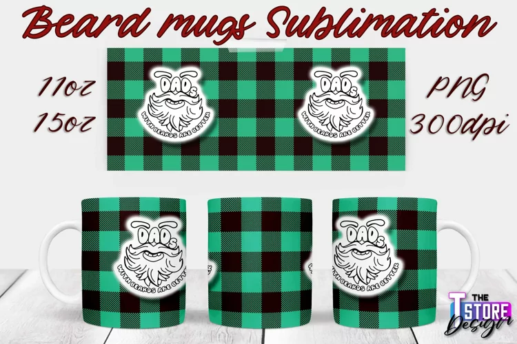 Beard Mug Design | 11 oz 15 oz Mug Sublimation | PNG File