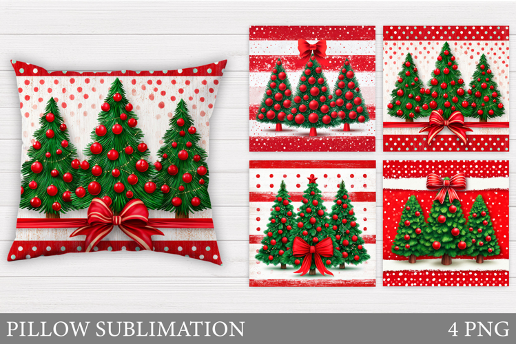 Christmas Tree Pillow Design. Christmas Pillow Sublimation