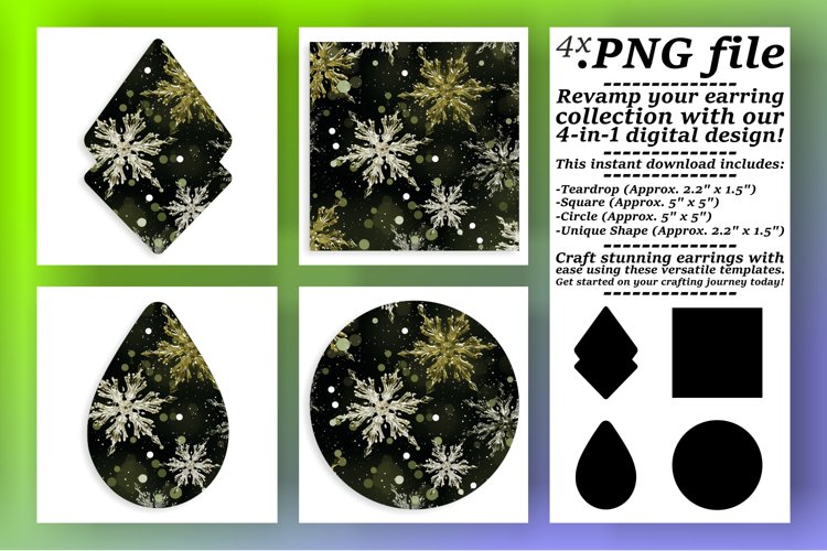 Twinkling Flurries: Glitter Snowflakes Sublimation Art example image 1