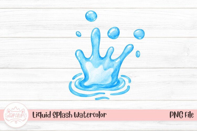 Liquid Splash Watercolor | Water Illustration example image 1
