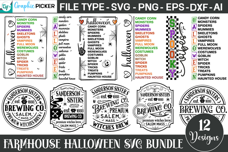 Farmhouse Halloween SVG Bundle | Halloween SVG Bundle PNG