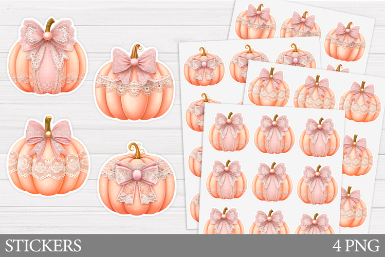 Pumpkin Sticker Printable. Pumpkin Bow Sticker Design