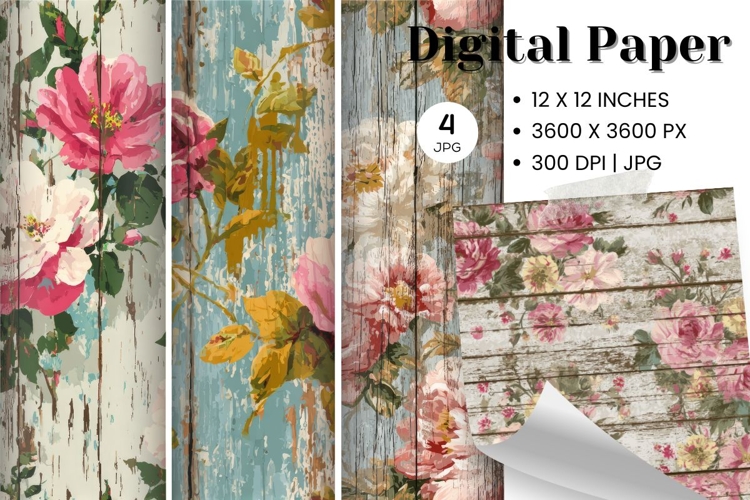 Flower Pattern Background Wallpaper Digital Paper_2