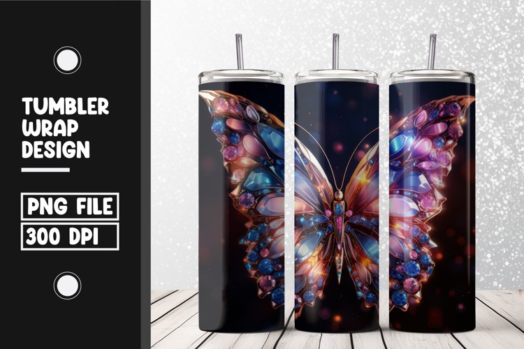 Butterfly Tumbler Wrap | Sublimation | 20 oz Skinny Tumbler