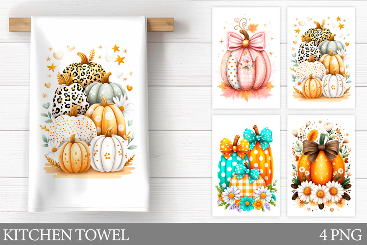 Pumpkin Kitchen Towel. Fall Kitchen Towel Sublimation