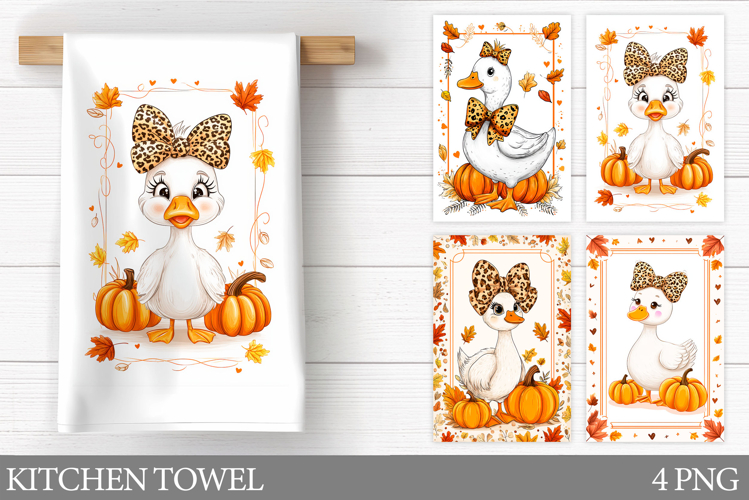 Fall Goose Kitchen Towel. Fall Kitchen Towel Sublimation