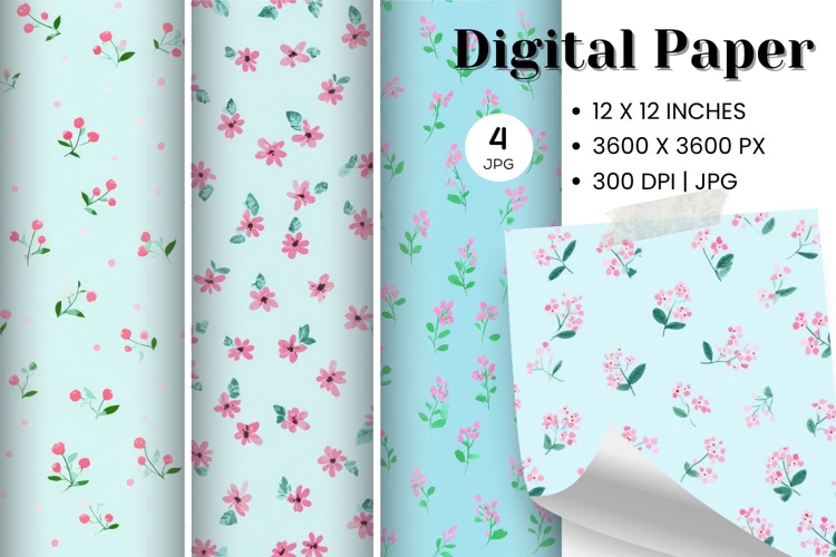 Flower Pattern Background Wallpaper Digital Paper_5