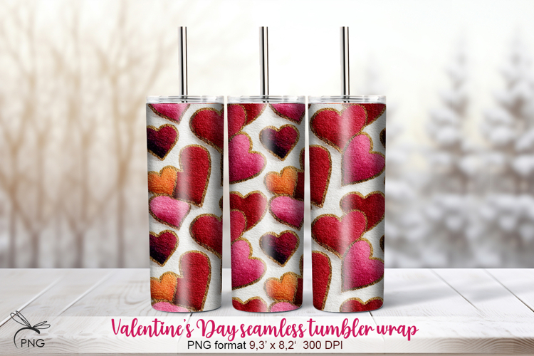 Valentines Day seamless tumbler wrap