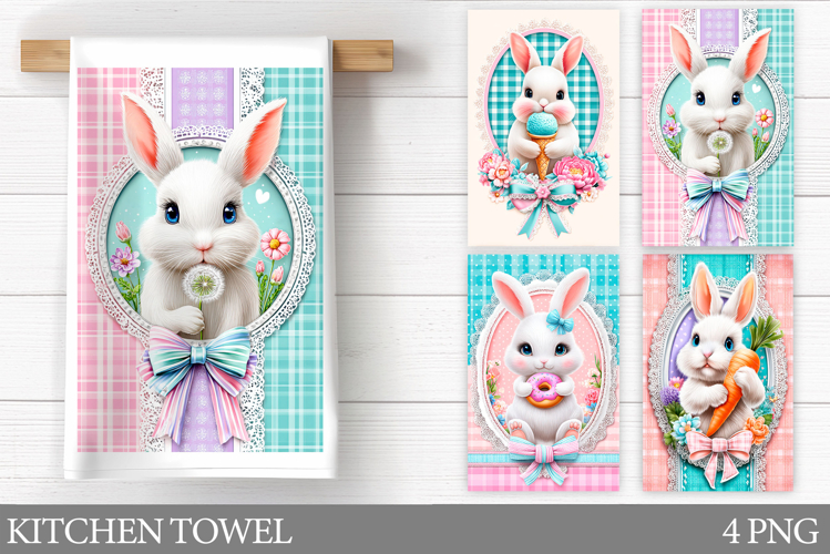 Cute Bunny Kitchen Towel. Cute Bunny Sublimation