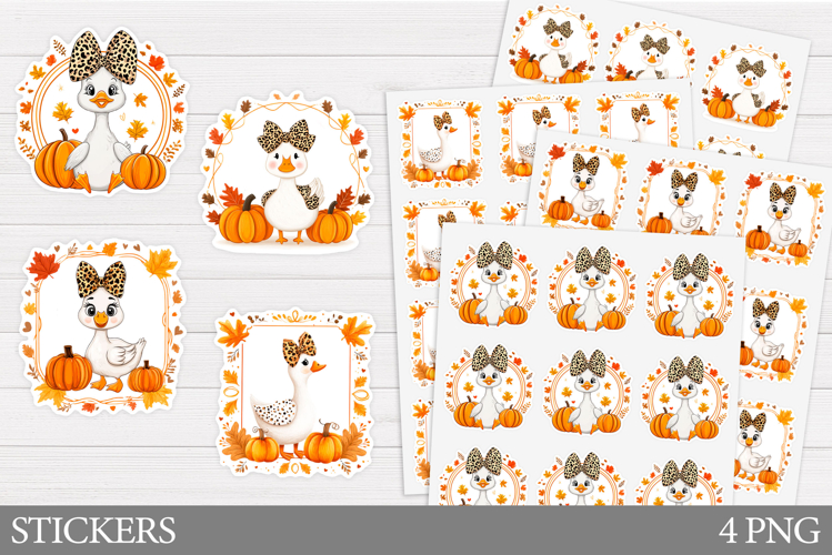 Fall Goose Sticker Printable. Fall Sticker Design
