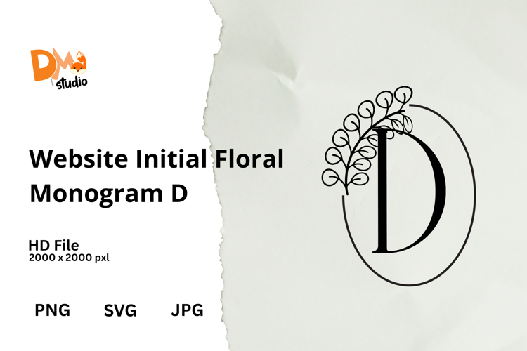 Website Initial Floral Monogram