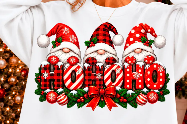 Ho Ho Ho Christmas Gnome Shirt Design