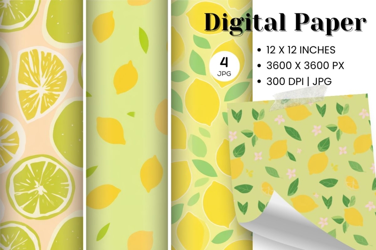 Lemon Pattern Background Fresh Fruit Wallpaper Backdrop_26