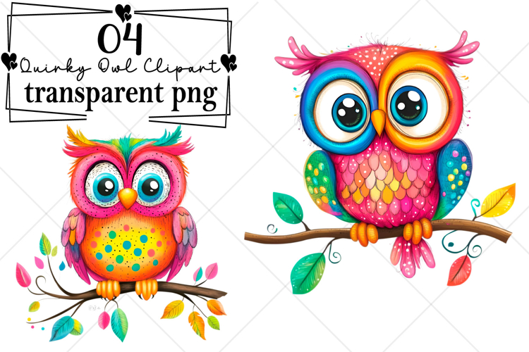 Watercolor Quirky Owl Clipart Watercolor PNG