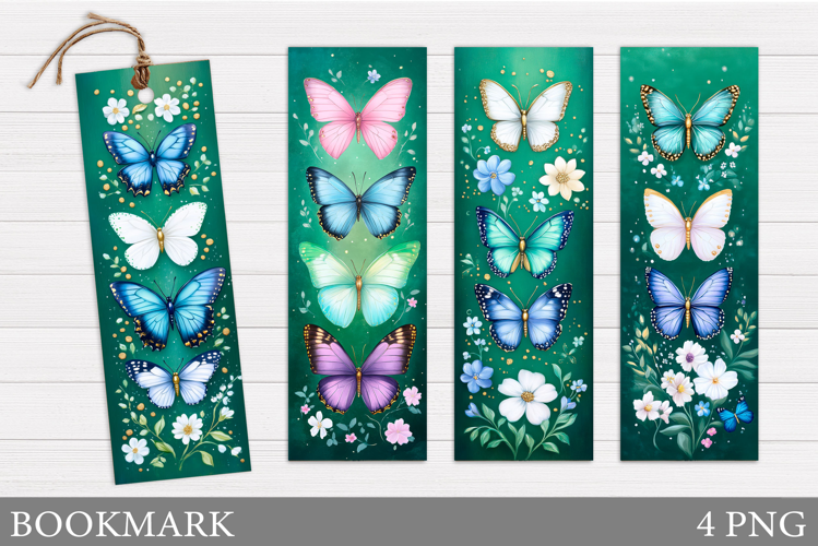 Butterflies Bookmark Design. Flowers Bookmark Sublimation
