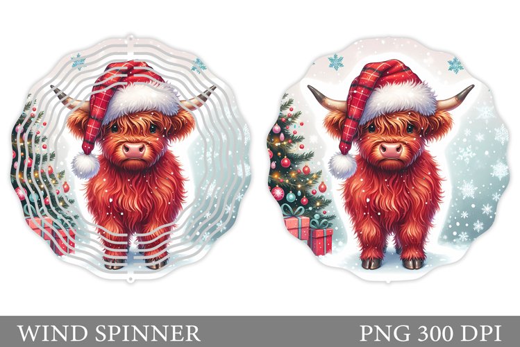Christmas Cow Wind Spinner. Christmas Wind Spinner Design example image 1