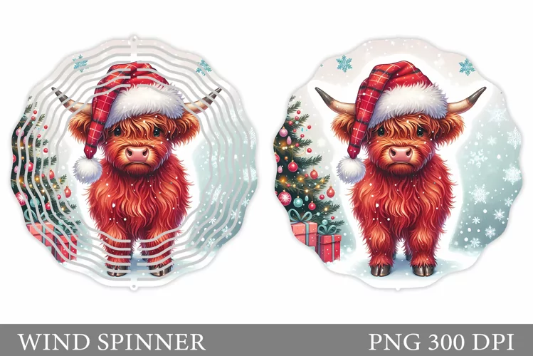 Christmas Cow Wind Spinner. Christmas Wind Spinner Design