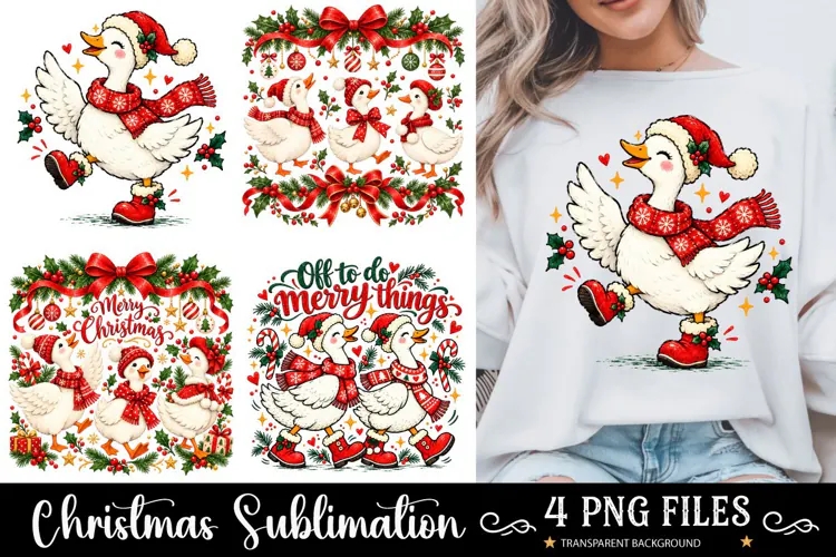 Christmas Goose PNG, Funny Christmas Sublimation, Xmas PNG