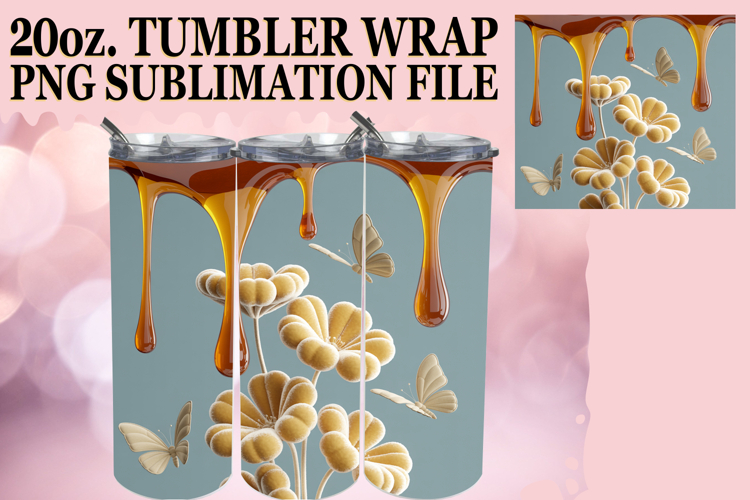 Bright mornings 20oz tumbler wrap, 3D Flowers