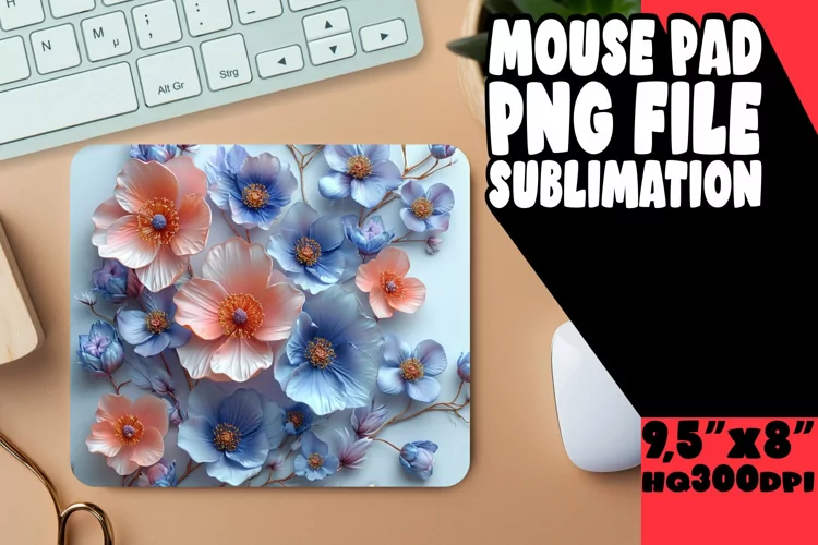 Stylish 3D Floral Pattern Mouse Pad: Colorful Edition