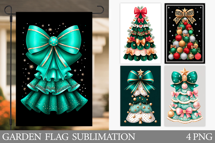 Christmas Tree Garden Flag. Christmas Garden Flag Design