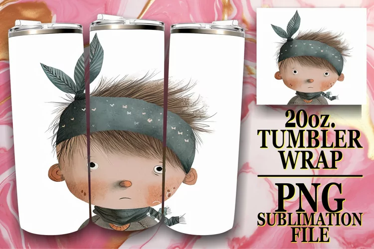 Colorful Boho Kids Tumbler Art