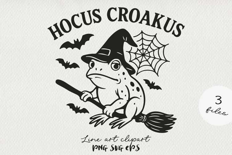 Halloween Witch Frog SVG PNG Cute Spooky Frog Clipart