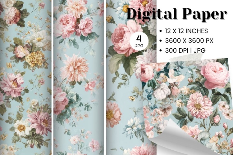 Flower Pattern Background Wallpaper Digital Paper_35