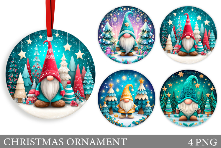 Gnome Christmas Ornament. Christmas Ornament Sublimation