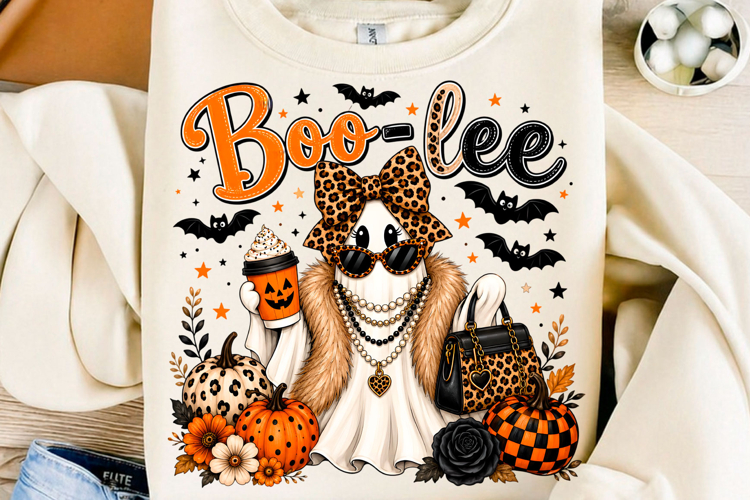 Boo-Lee Fashion Ghost Halloween PNG