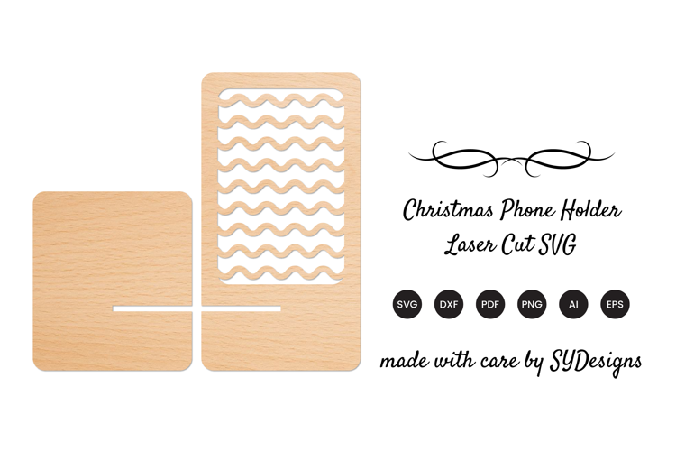 Christmas Phone Holder Laser Cut SVG - Phone Stand SVG