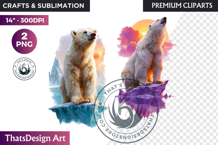Watercolor Polar Bear Arctic Wildlife animal Illustration