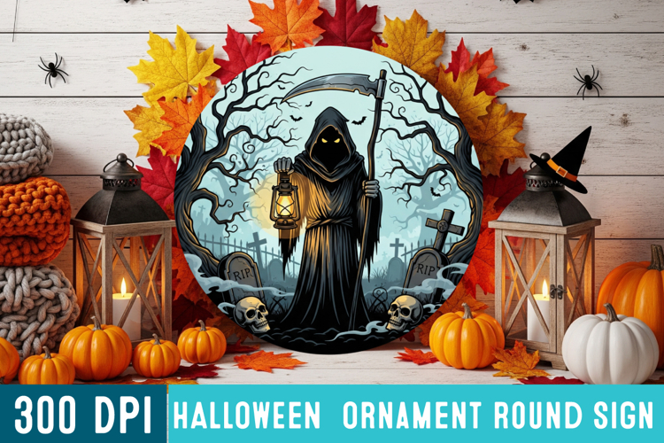 Halloween Round Sign Design PNG Perfect for Spooky Season