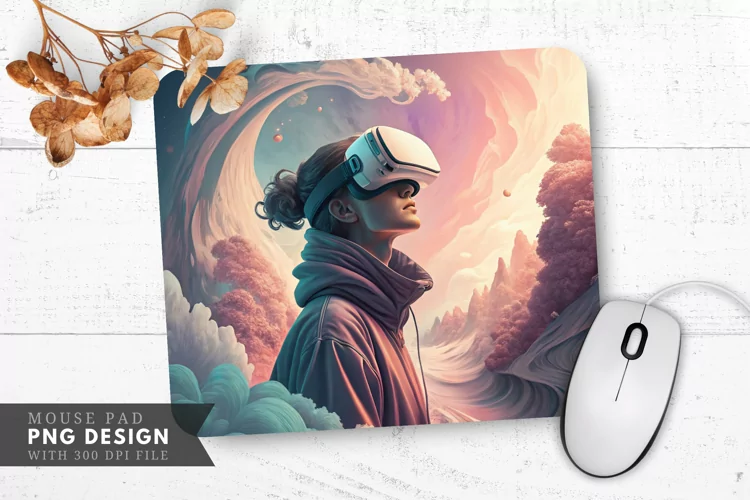 Virtual Reality Experience Mouse Pad PNG Design